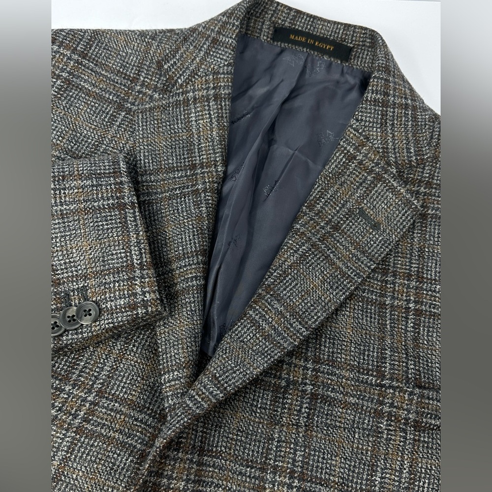 Jos A Bank Reserve Blazer Mens 42L Lanificio Di Pray 100% Wool Gray Brown Tweed